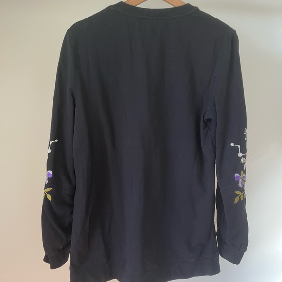 Johnny Was Floral Embroidered Black Women's Crew Neck Size Small - Picture 4 of 4